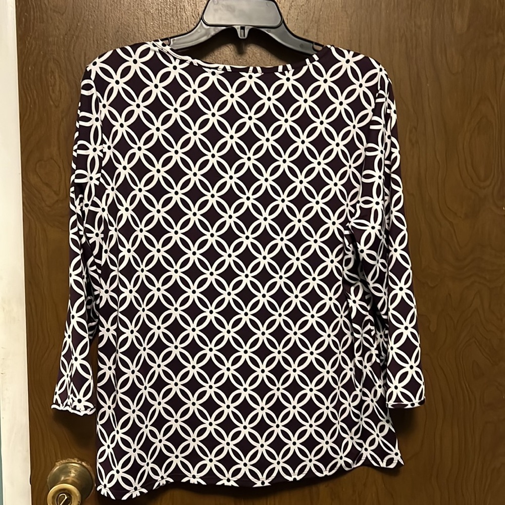 Notations purple 3/4 length sleeve blouse sign XL - Picture 2 of 3